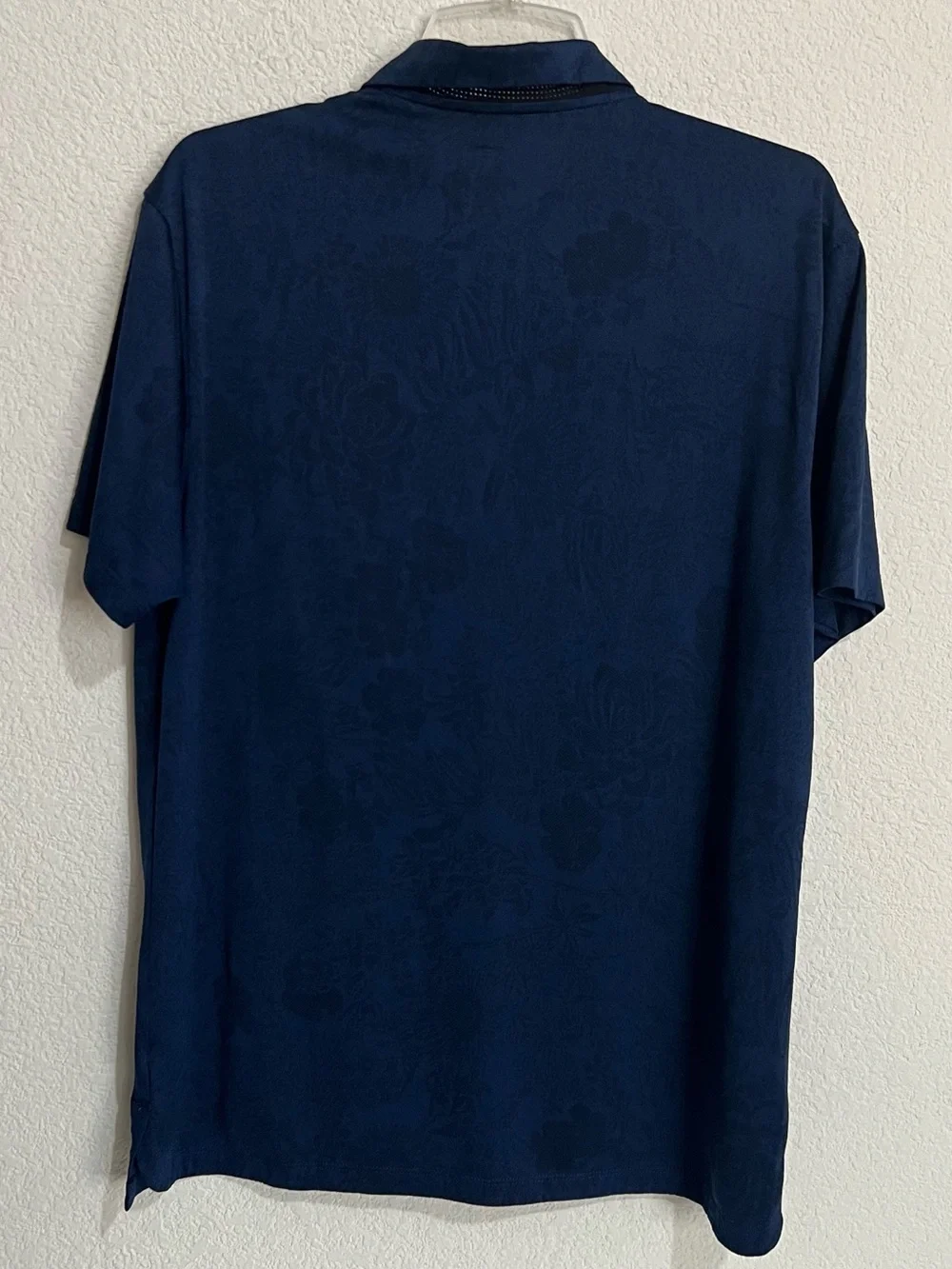 Nike Navy Dry Fit Textured Mesh Golf Polo Medium